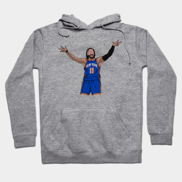 Jalen Brunson 3 Point Celebration Pose Hoodie by Luna Illustration